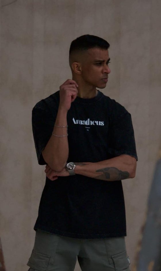 Ametheus Official men wearing black cotton tshirt